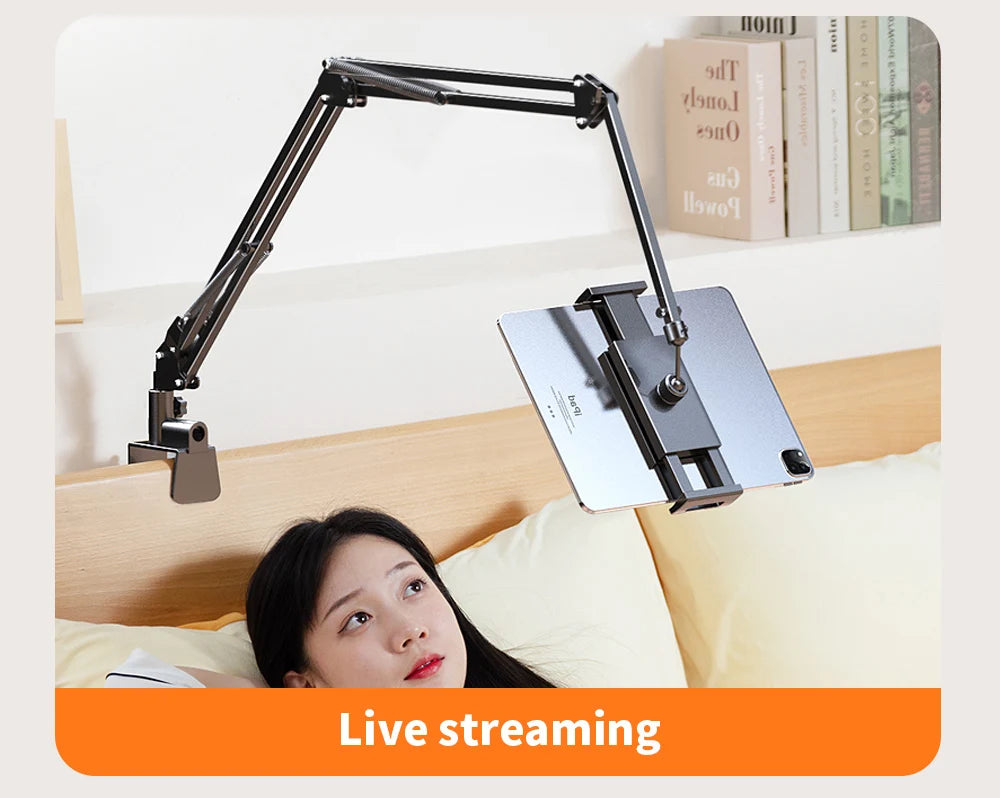 Support tablette pour lit avec bras métal 90cm et rotation 360°
