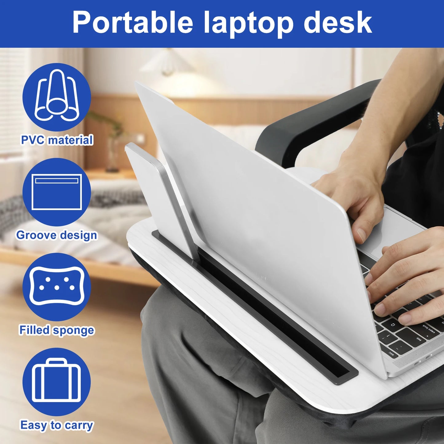 Support Ordinateur Portable avec Fente Tablette