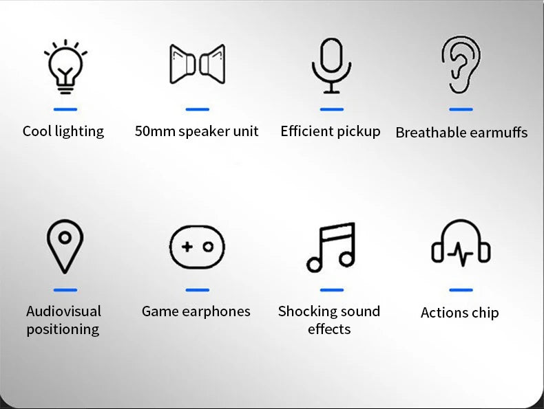 Casque Gaming Sans Fil 2.4G Bluetooth