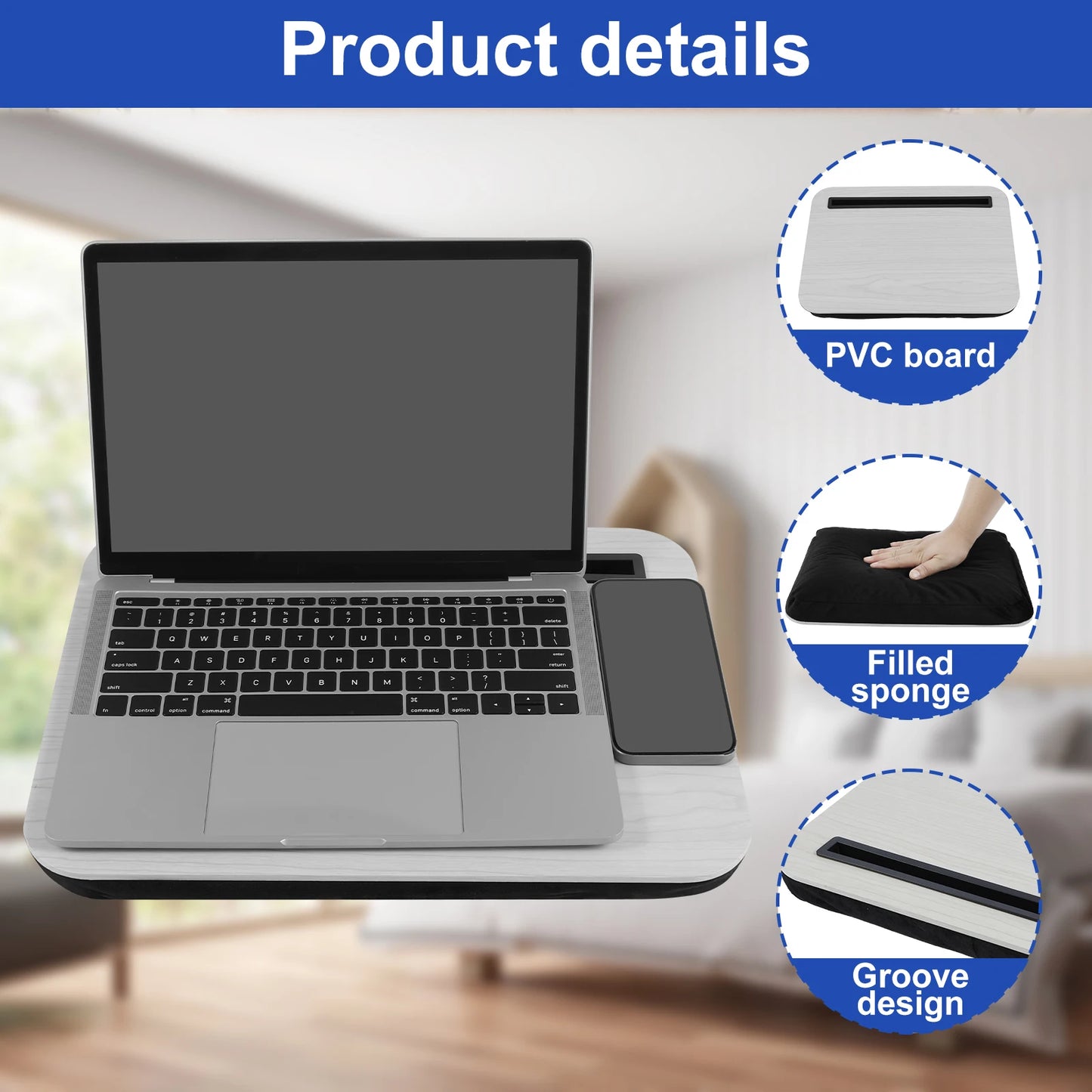 Support Ordinateur Portable avec Fente Tablette