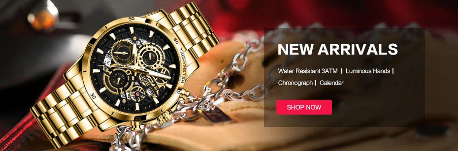 Montre LIGE Homme Sport Luxe Chronographe