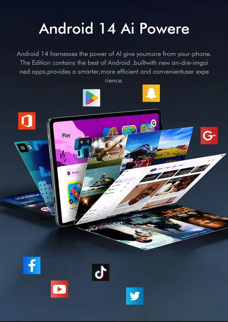 Tablette Android 14 Snapdragon 8 Gen3 11 Pouces