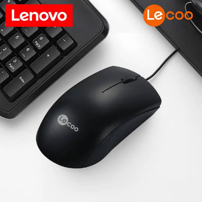 Lenovo LECOO USB Corded Mouse - Ergonomic Design