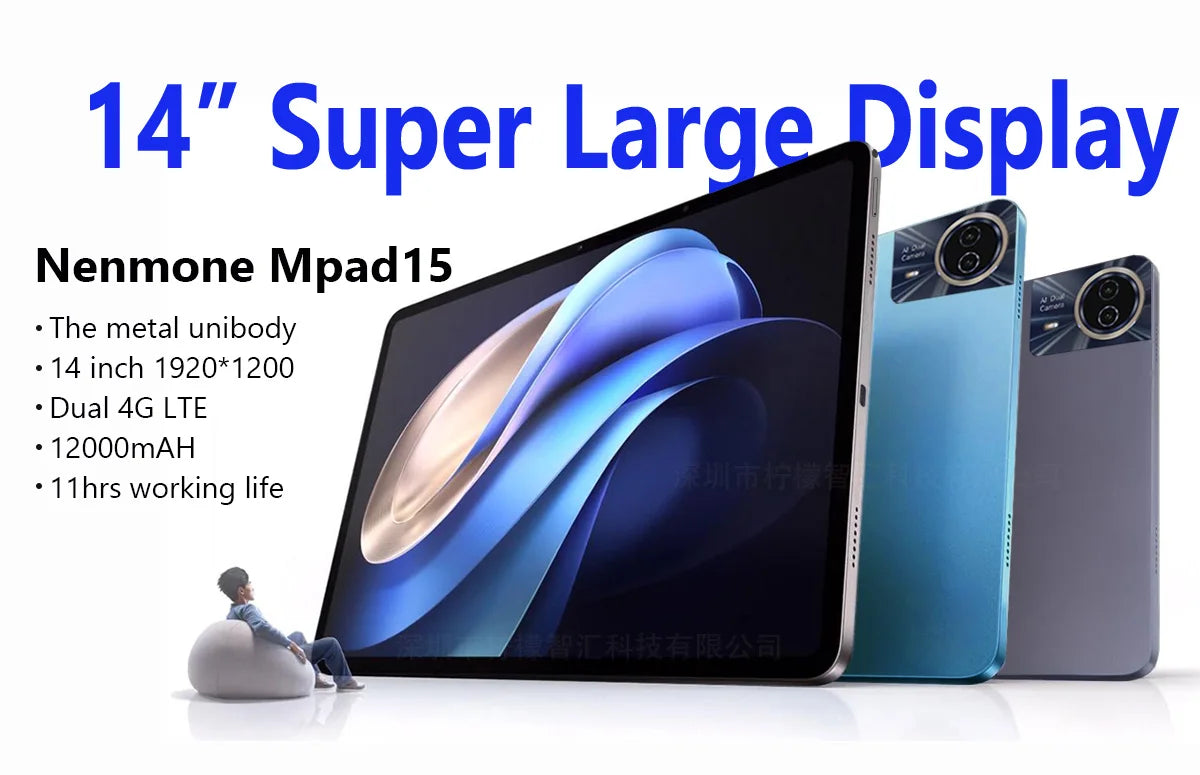 Tablette Android 14 Pouces Grand Écran 16GB RAM 512GB | SARAOU