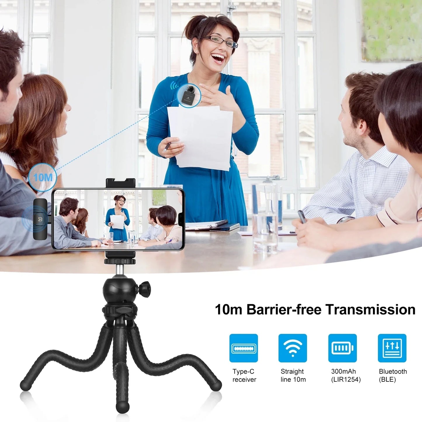 PULUZ Wireless Lavalier Microphone