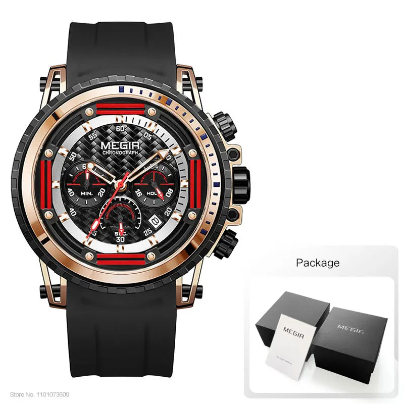 Montre Sport MEGIR Homme Chronographe Étanche