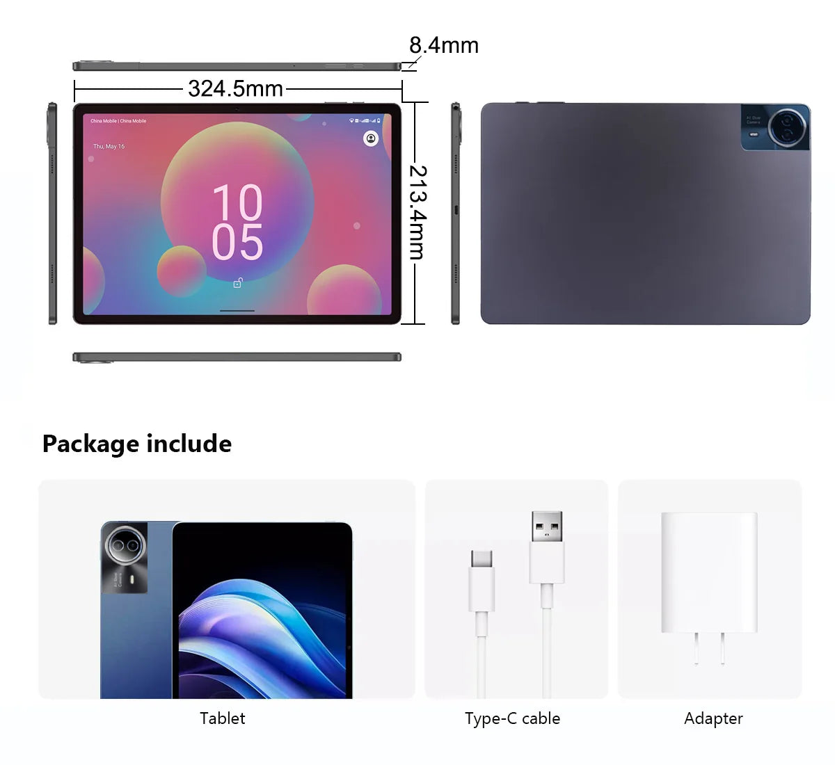 Tablette Android 14 Pouces Grand Écran 16GB RAM 512GB | SARAOU