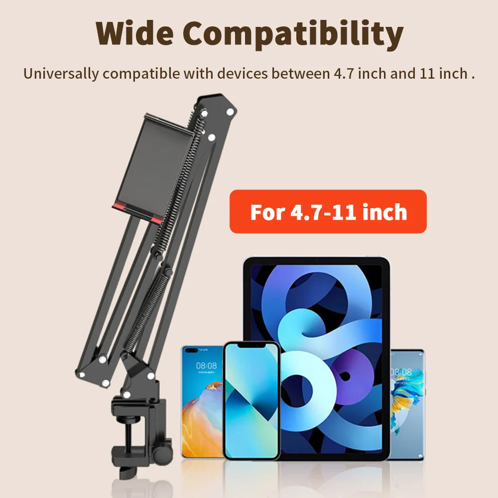 Support tablette pour lit avec bras métal 90cm et rotation 360°