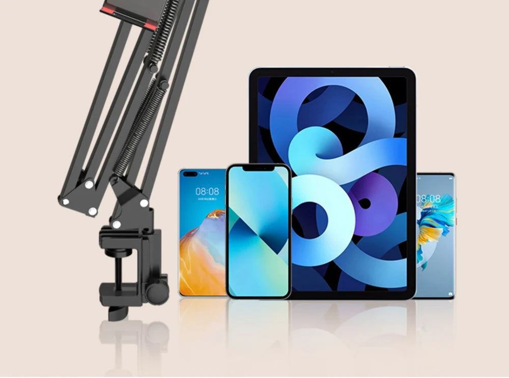 Support tablette pour lit avec bras métal 90cm et rotation 360°