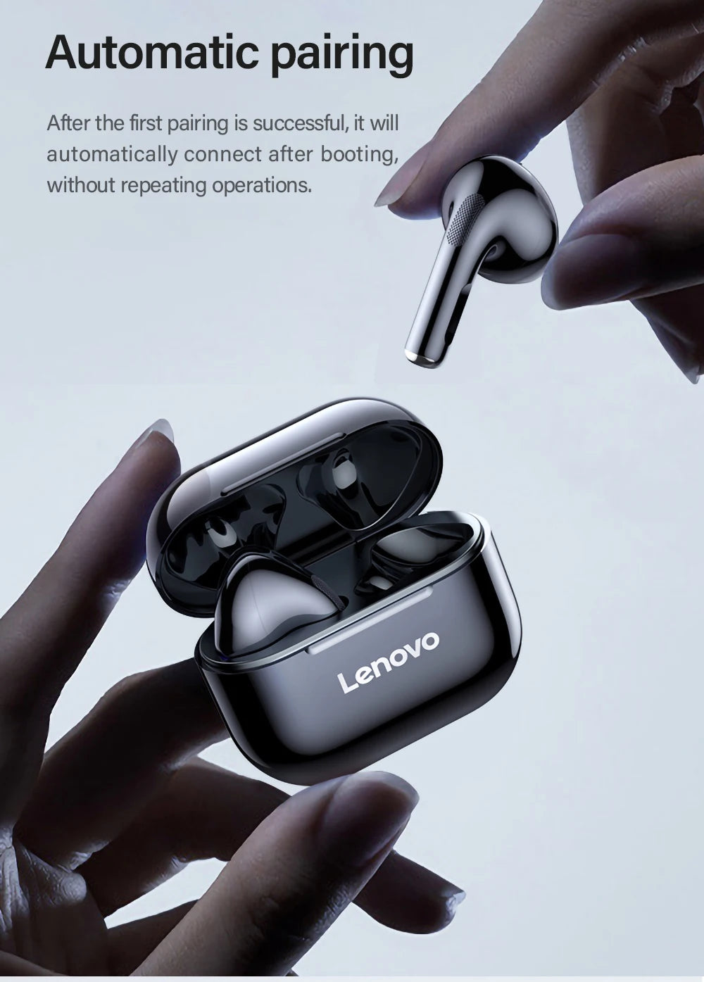 Écouteurs Lenovo LP40 Bluetooth 5.0 - Son Hi-Fi Immersif, Contrôle Tactile, Autonomie Prolongée (Original)