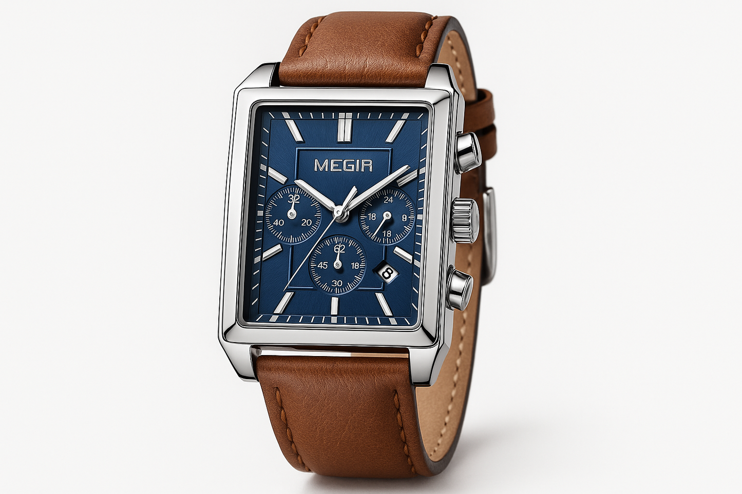 MEGIR Rectangular Blue Watch