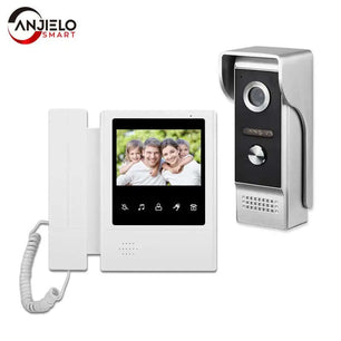 4.3 Inch Doorbell Video Camera Wired Touch Monitor Intercom Waterproof IR Night 700TVL Vision For Home Surveillance 4 wire setup - SARAOU