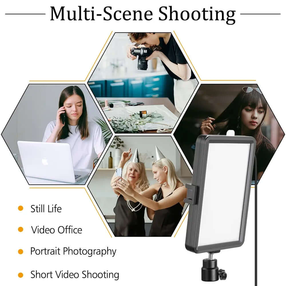 8 Inch Video Panel Light Camera Photo LED Optional with Power Adapter hotography Lighting For Live Stream Photo Studio Fill Lamp SARAOU