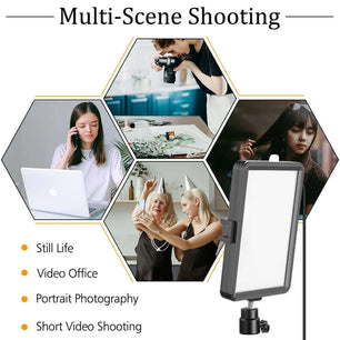 8 Inch Video Panel Light Camera Photo LED Optional with Power Adapter hotography Lighting For Live Stream Photo Studio Fill Lamp SARAOU