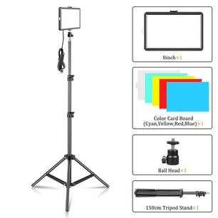 8 Inch Video Panel Light Camera Photo LED Optional with Power Adapter hotography Lighting For Live Stream Photo Studio Fill Lamp - SARAOU