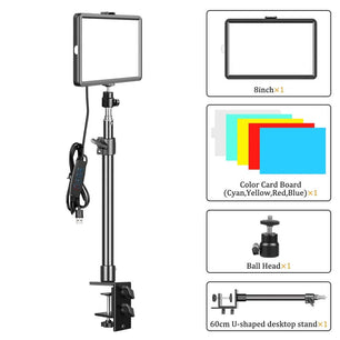 8 Inch Video Panel Light Camera Photo LED Optional with Power Adapter hotography Lighting For Live Stream Photo Studio Fill Lamp - SARAOU