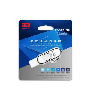 EAGET FU68 Fingerprint U Disk Data Encryption Accurate Recognition Type-C Interface USB Flash Disk Hi-Speed USB3.0 64GB 128GB SARAOU