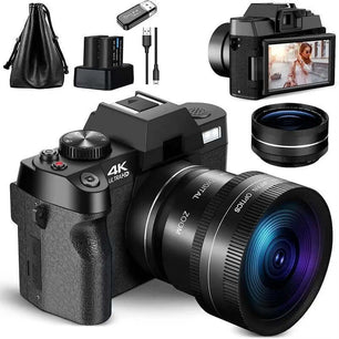 G-Anica ,Digital Camera for Photography and Video, 4K 48MP Vlogging Camera for with 180° Flip Screen,16X Digital Zoom - SARAOU