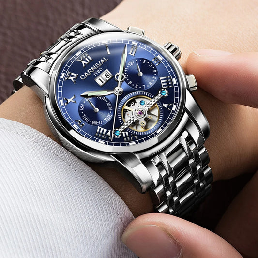 Men's CARNIVAL Tourbillon Automatic Watch - Sapphire Waterproof Luminous