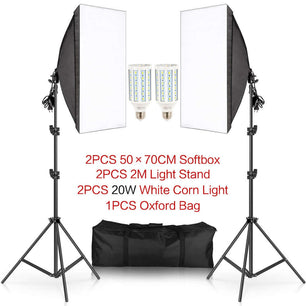 Photography 50x70CM Softbox Lighting Kits Professional Light System With E27 Photographic Bulbs Photo Studio Equipment SARAOU