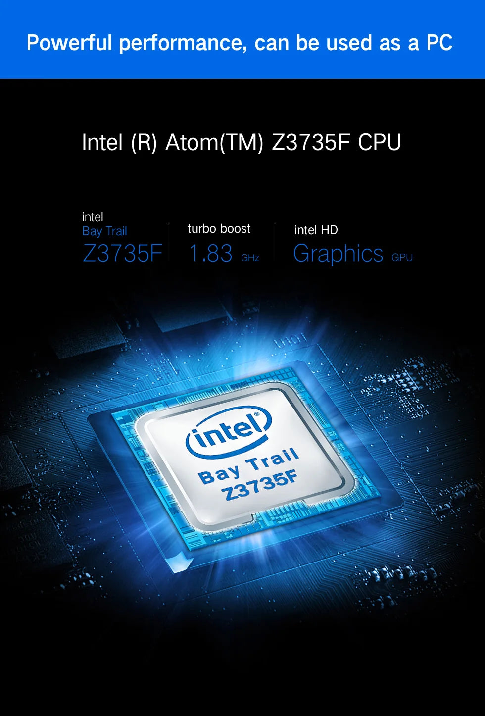 Mini PC Pipo X2S 8'' Écran Tactile
