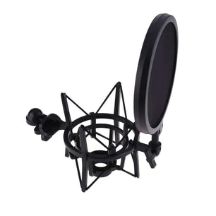 Microphone Mic Professional Shock Mount Holder with Shield Filter Screen Universal Mic Bracket  for 21mm Diameter Condenser Mic SARAOU