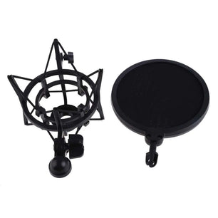 Microphone Mic Professional Shock Mount Holder with Shield Filter Screen Universal Mic Bracket  for 21mm Diameter Condenser Mic SARAOU