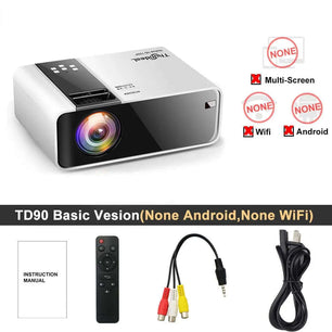 Mini Projector TD90 Native 1280 x 720P LED WiFi Projector SARAOU