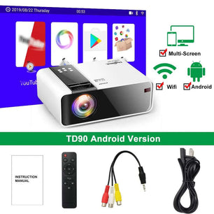 Mini Projector TD90 Native 1280 x 720P LED WiFi Projector SARAOU