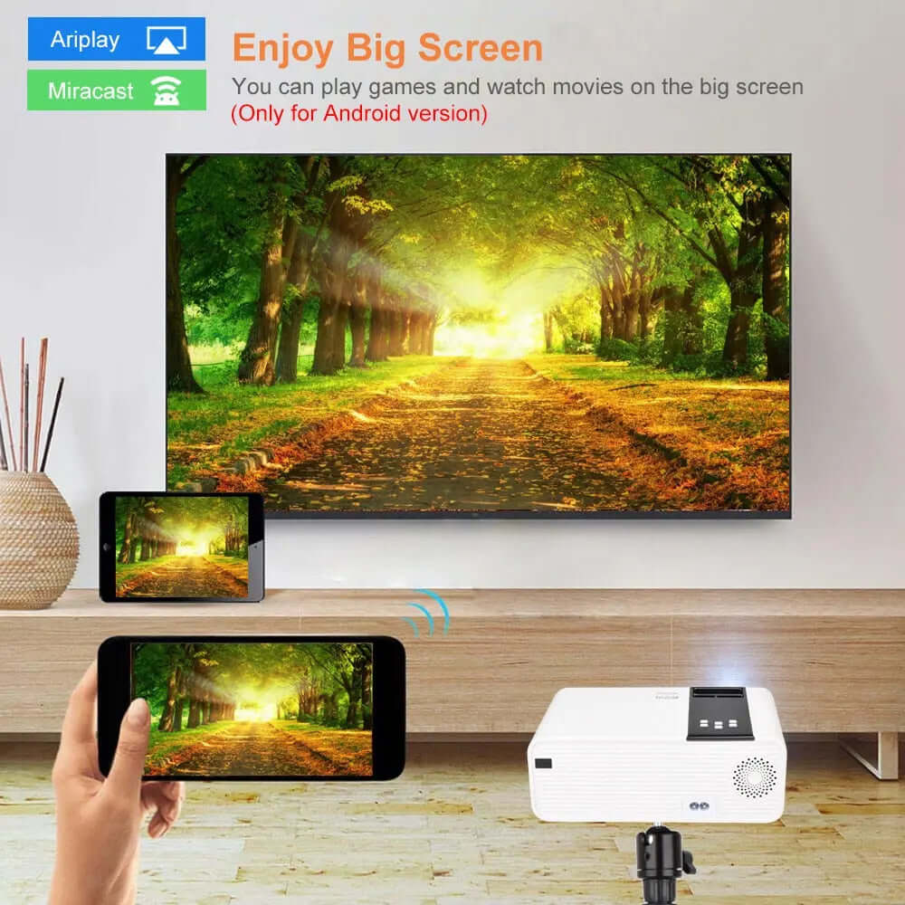 Mini Projector TD90 Native 1280 x 720P LED WiFi Projector SARAOU