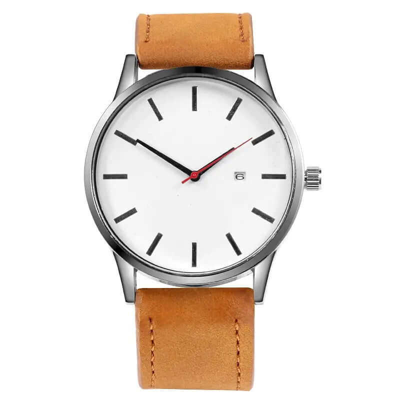 Simple Men Quartz Watch Relogio Masculino Military Sport Wristwatch Leather Strap Mens Reloj Complete Calendar Watches Hom Saati SARAOU