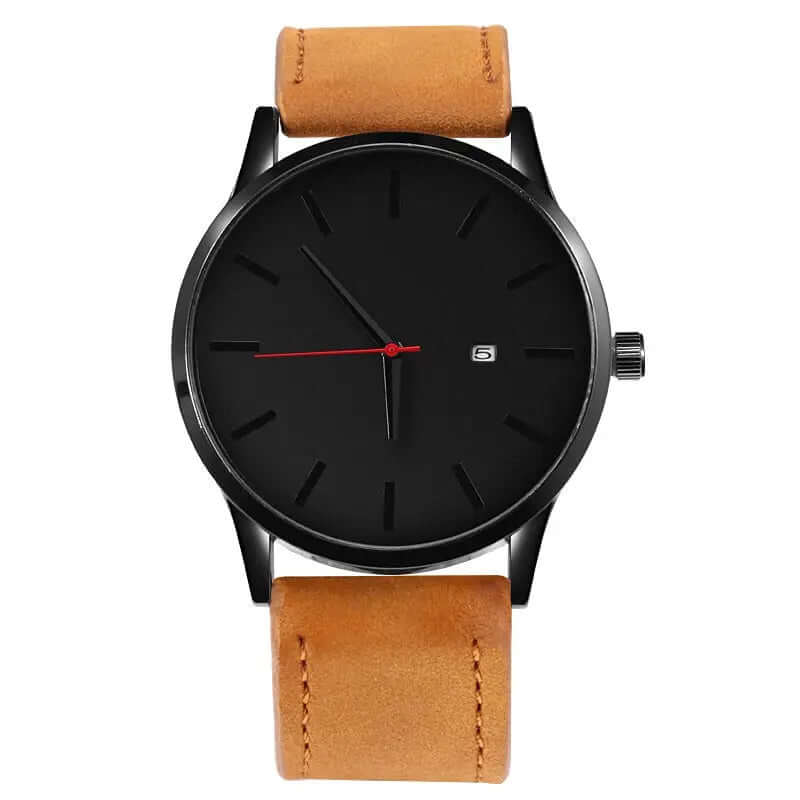 Simple Men Quartz Watch Relogio Masculino Military Sport Wristwatch Leather Strap Mens Reloj Complete Calendar Watches Hom Saati SARAOU