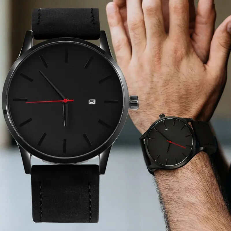 Simple Men Quartz Watch Relogio Masculino Military Sport Wristwatch Leather Strap Mens Reloj Complete Calendar Watches Hom Saati SARAOU