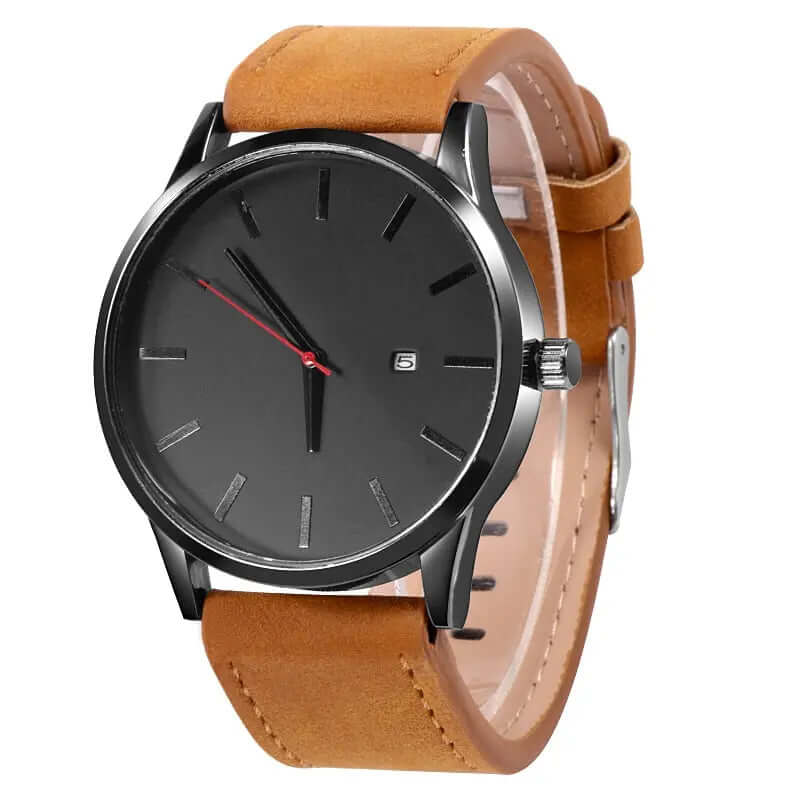 Simple Men Quartz Watch Relogio Masculino Military Sport Wristwatch Leather Strap Mens Reloj Complete Calendar Watches Hom Saati SARAOU