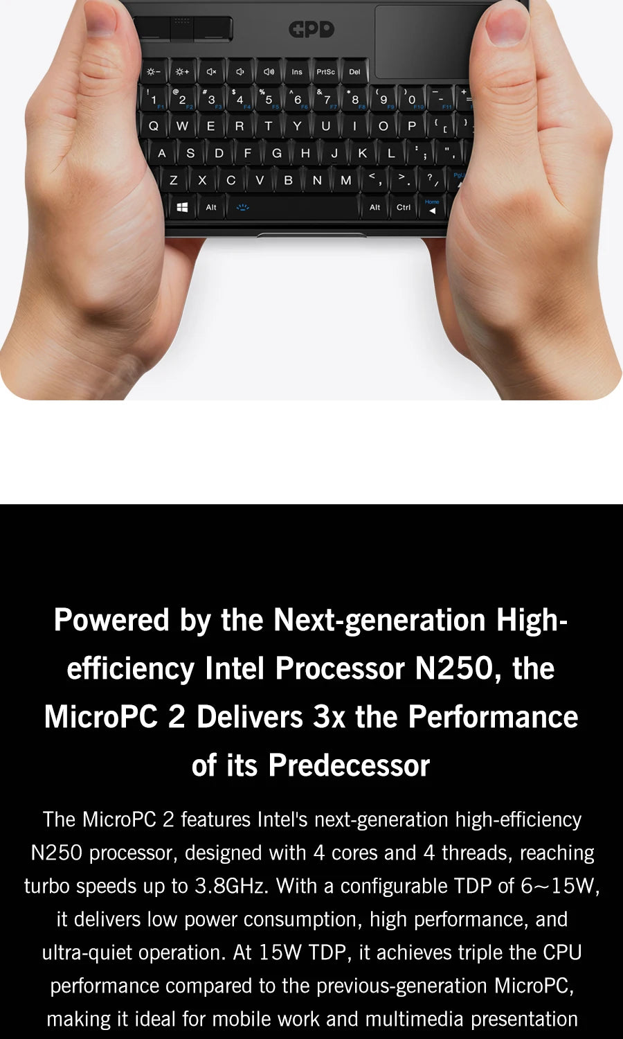 GPD Micro PC 2 Mini Ordinateur Portable Intel N250