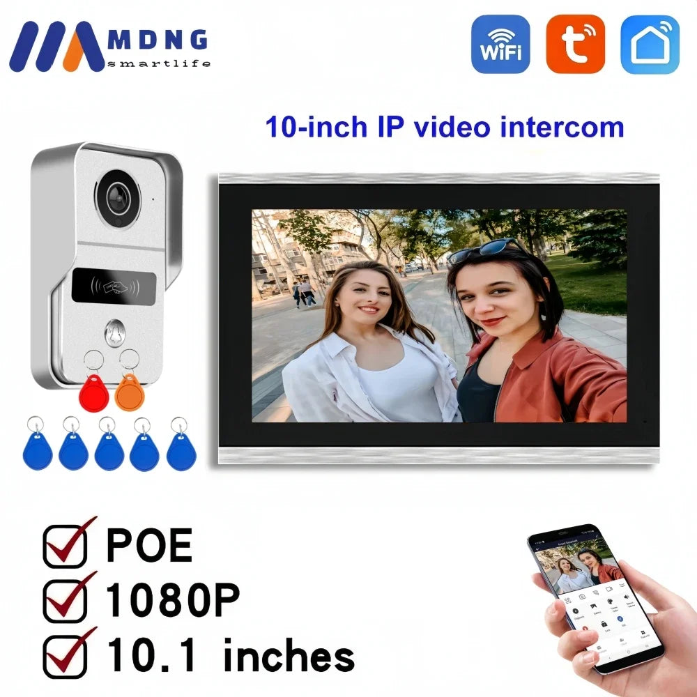 Interphone Vidéo TUYA 1080P 10 Pouces WiFi POE