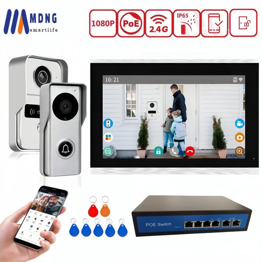 Interphone Vidéo TUYA 1080P 10 Pouces WiFi POE