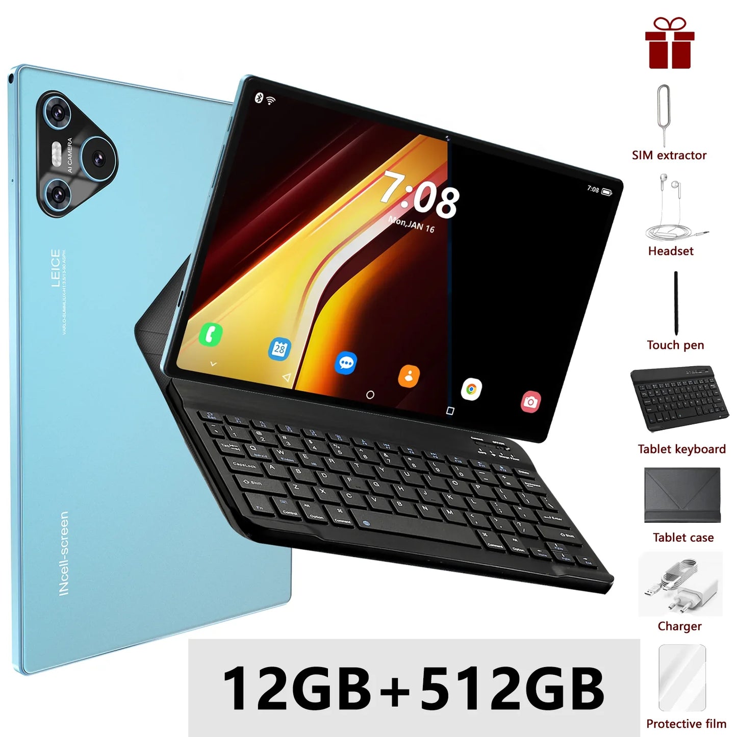 Tablette 2025 Clavier inclus, Version Globale