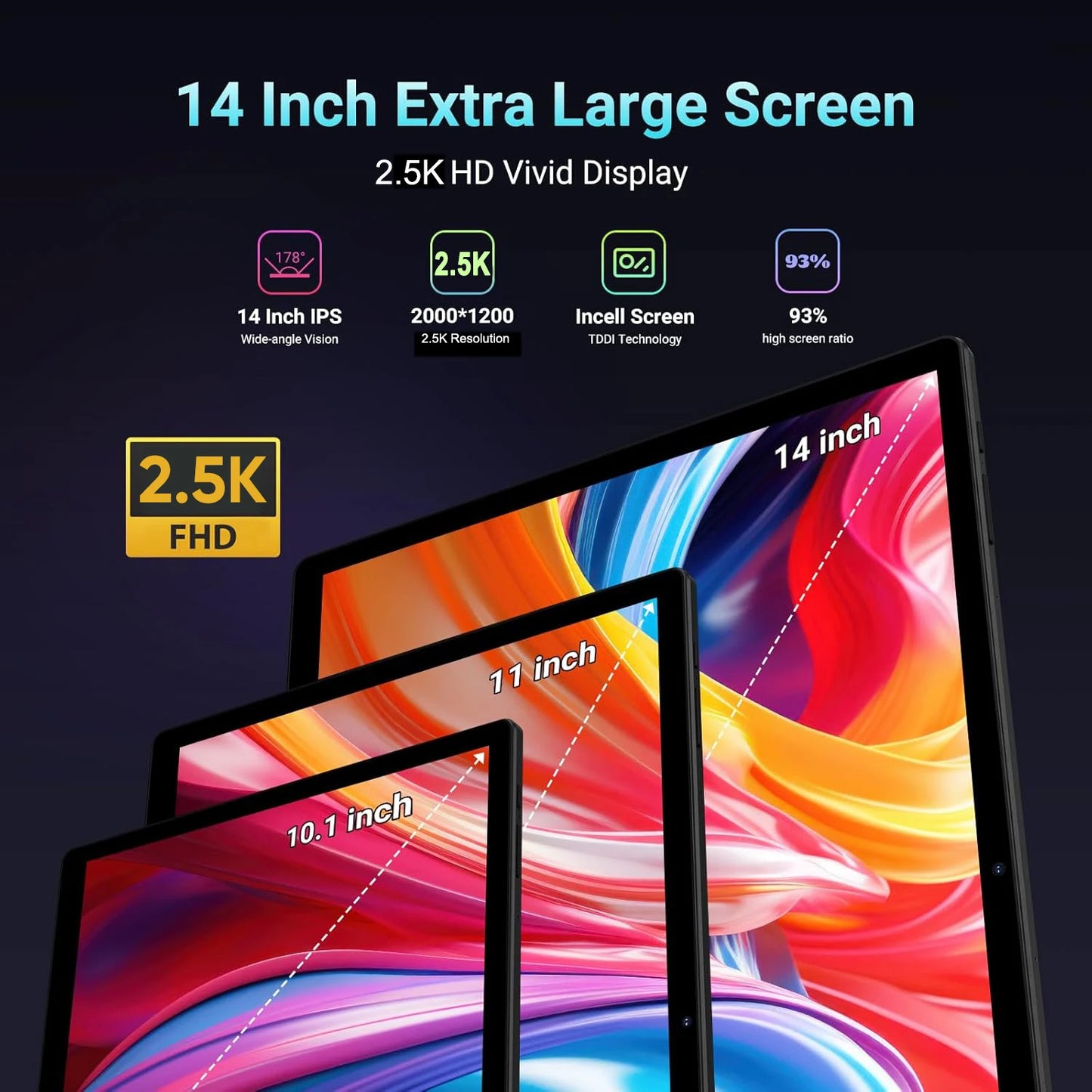 Tablette Android 14 Pouces 16+512GB