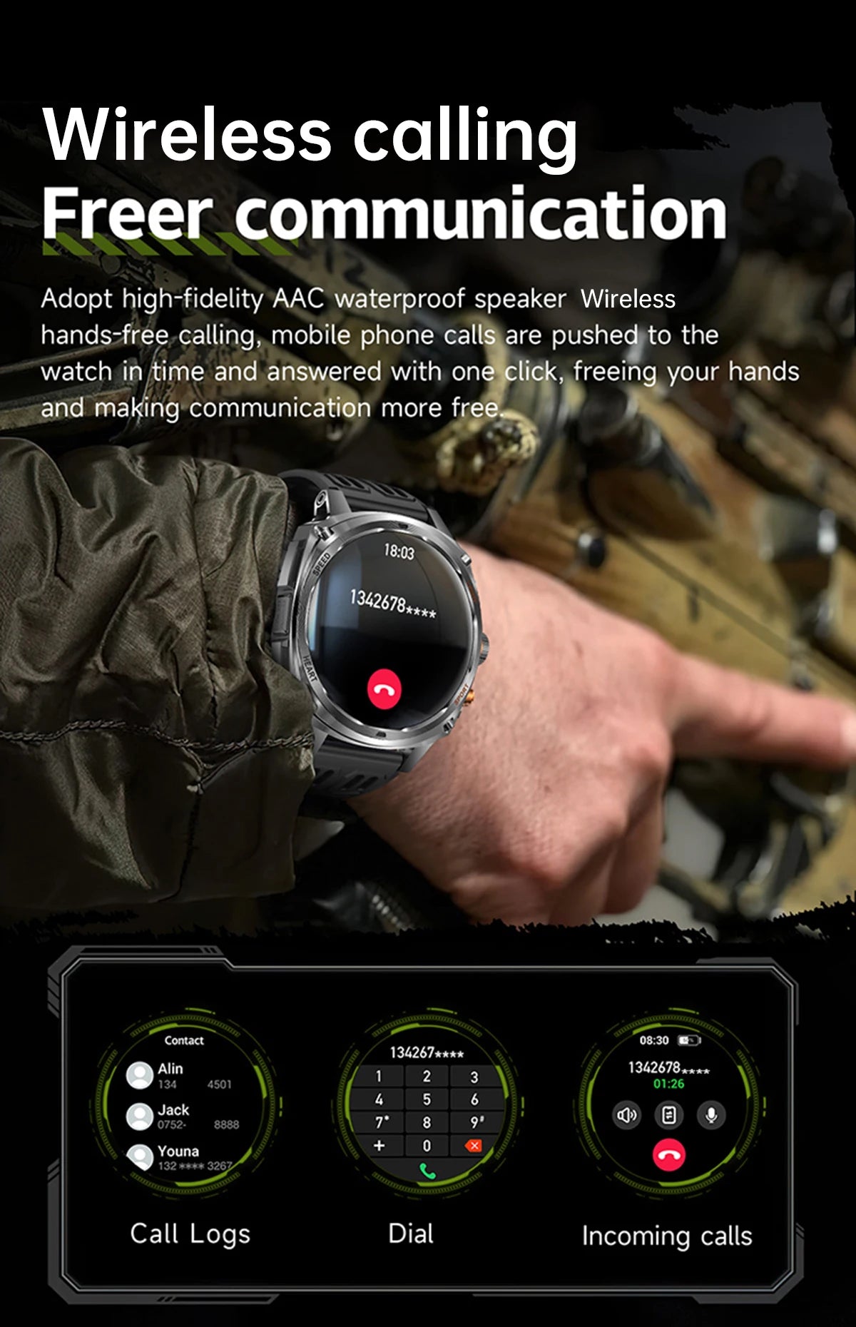 LIGE Montre Connectée Homme