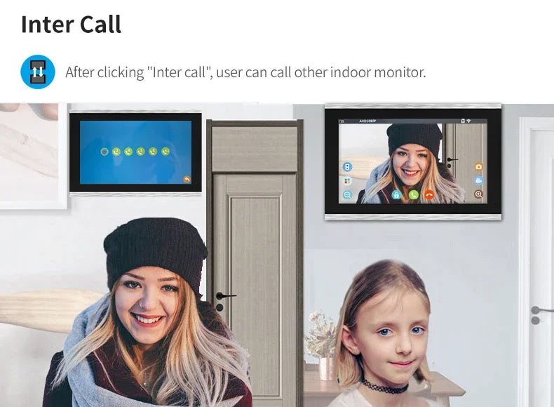 Interphone Vidéo TUYA 1080P 10 Pouces WiFi POE