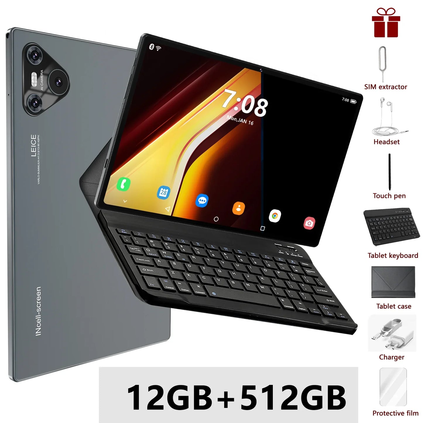 Tablette 2025 Clavier inclus, Version Globale