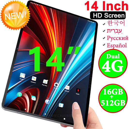 Tablette Android 14 Pouces Grand Écran 16GB RAM 512GB | SARAOU