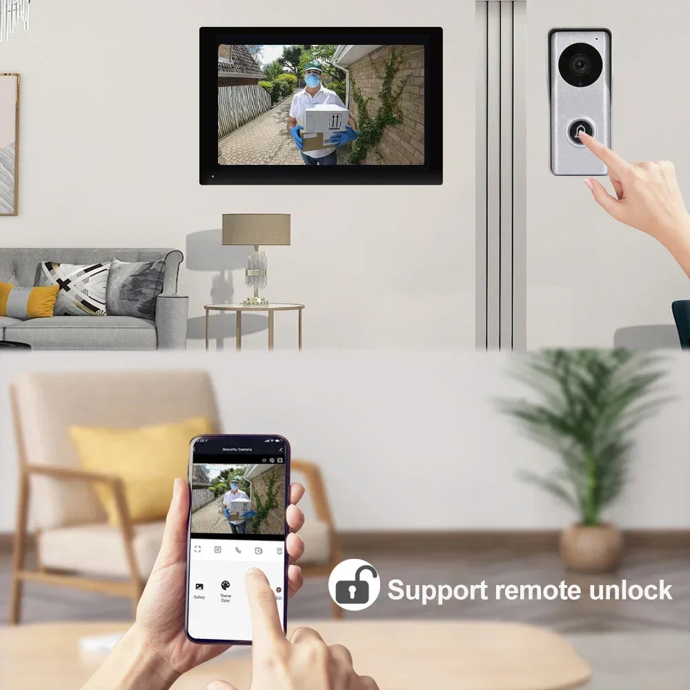Interphone Vidéo TUYA 1080P 10 Pouces WiFi POE