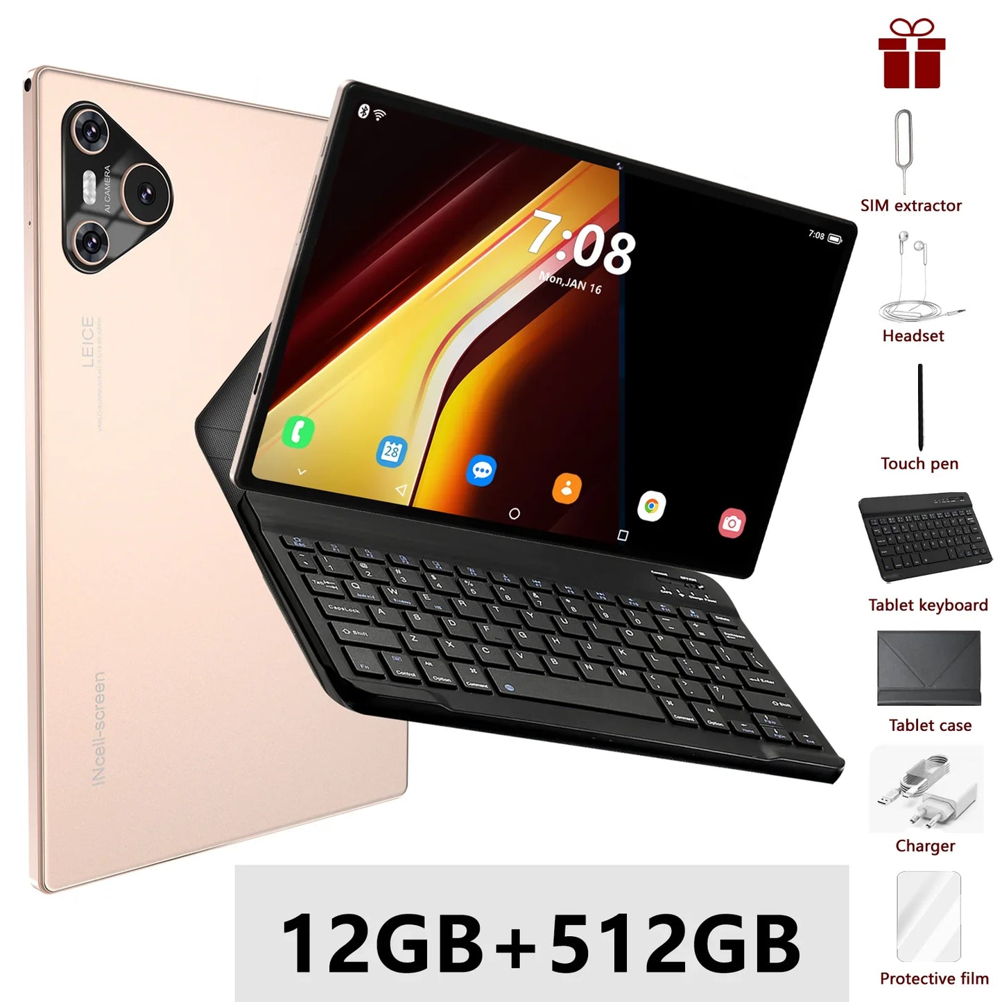 Tablette 2025 Clavier inclus, Version Globale