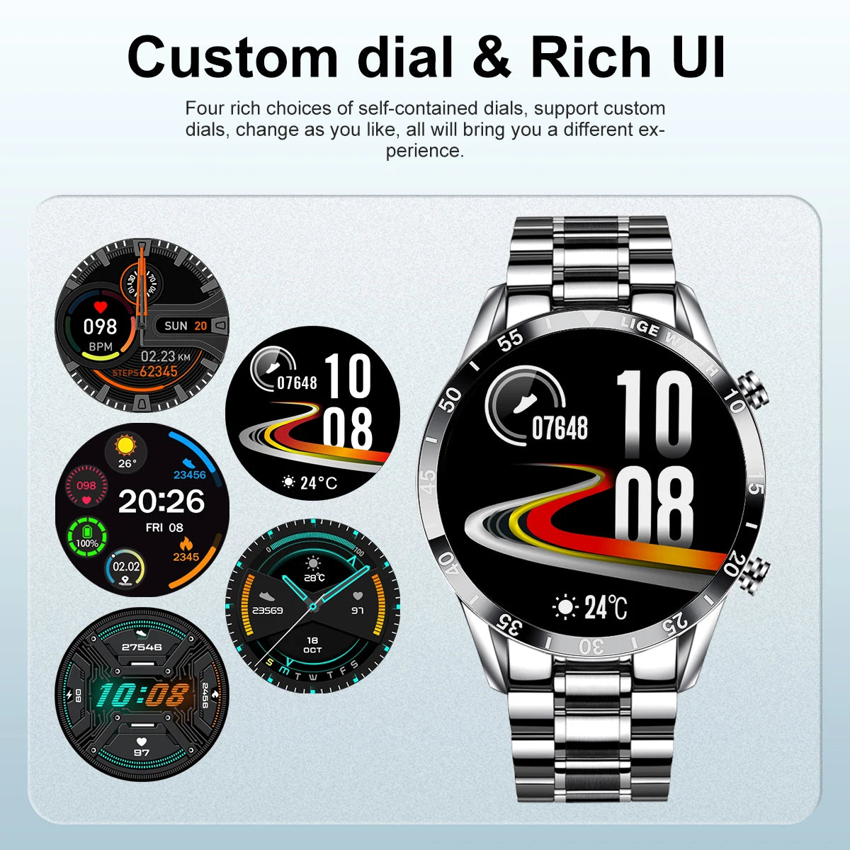 Montre Connectée Homme LIGE - Écran HD