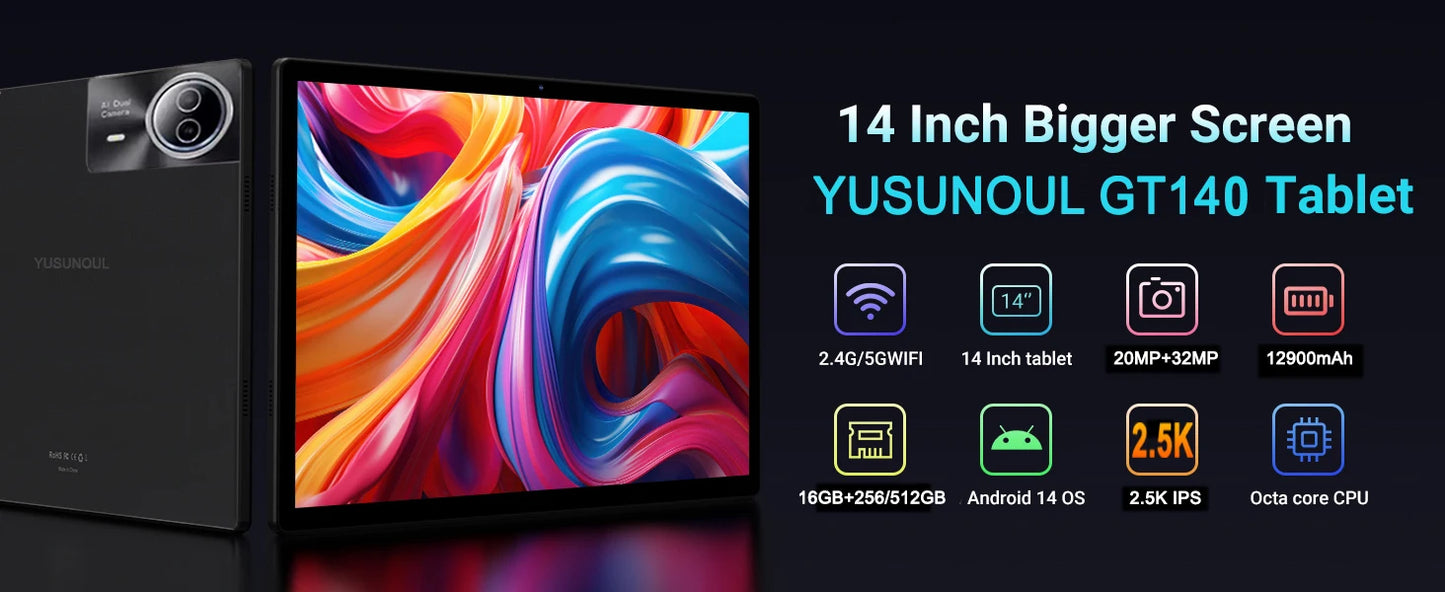 Tablette Android 14 Pouces 16+512GB
