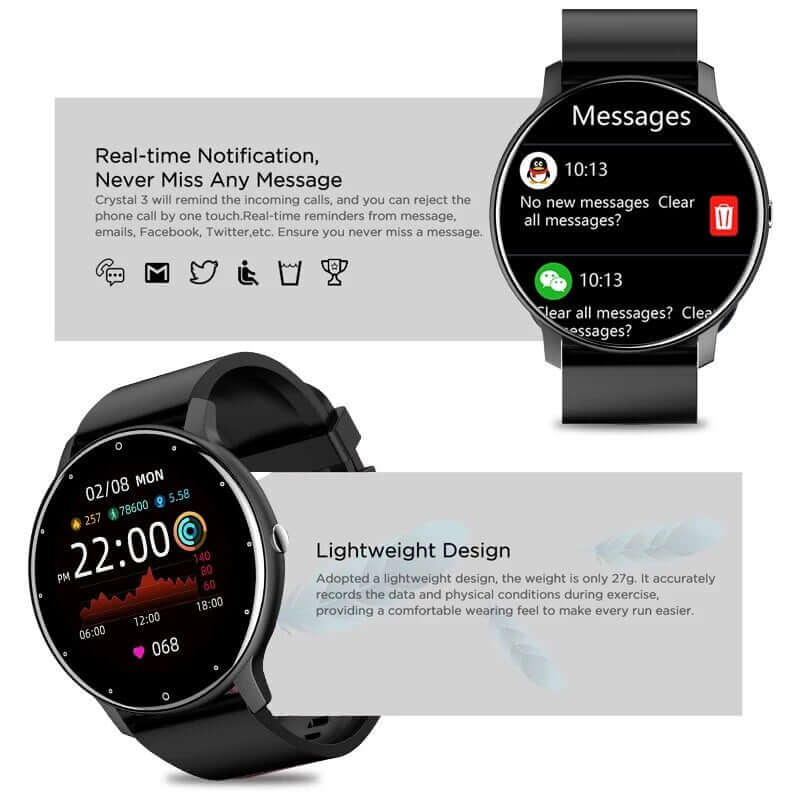 LIGE 2023 New Men Smart Watch Real-time Activity Tracker Heart Rate Monitor Sports Women Smart Watch Men Clock For Android IOS SARAOU