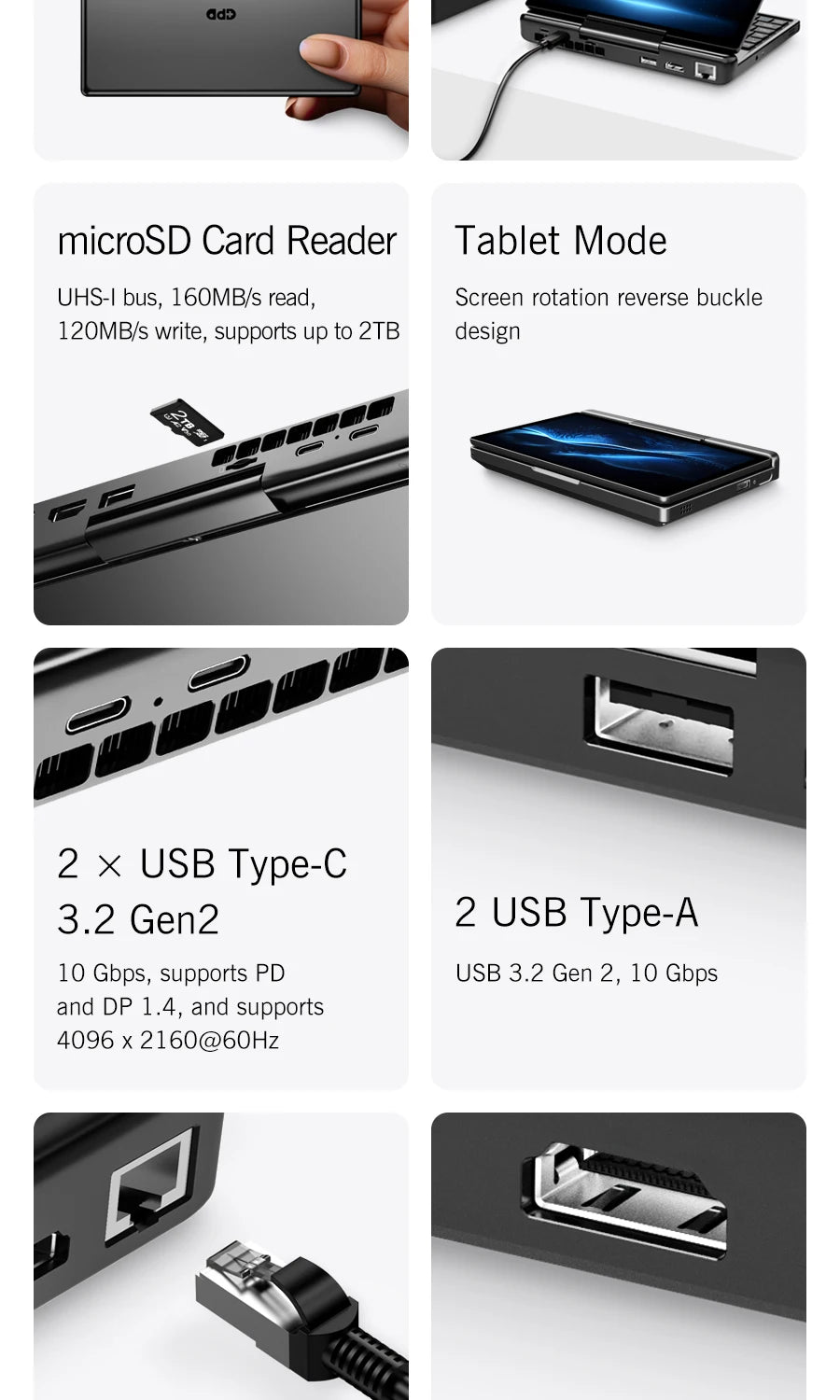 GPD Micro PC 2 Mini Ordinateur Portable Intel N250