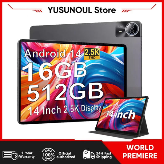 Tablette Android 14 Pouces 16+512GB
